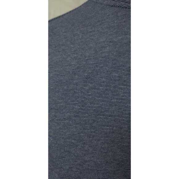 Chaps Mens Medium Blue White Stripes Quarter Zip Pullover Long Sleeve Shirt - Picture 4 of 12